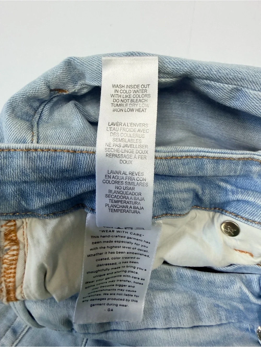 Good American Good Curve Crop Bootcut Jeans Light Wash Distressed Women’s 10/30